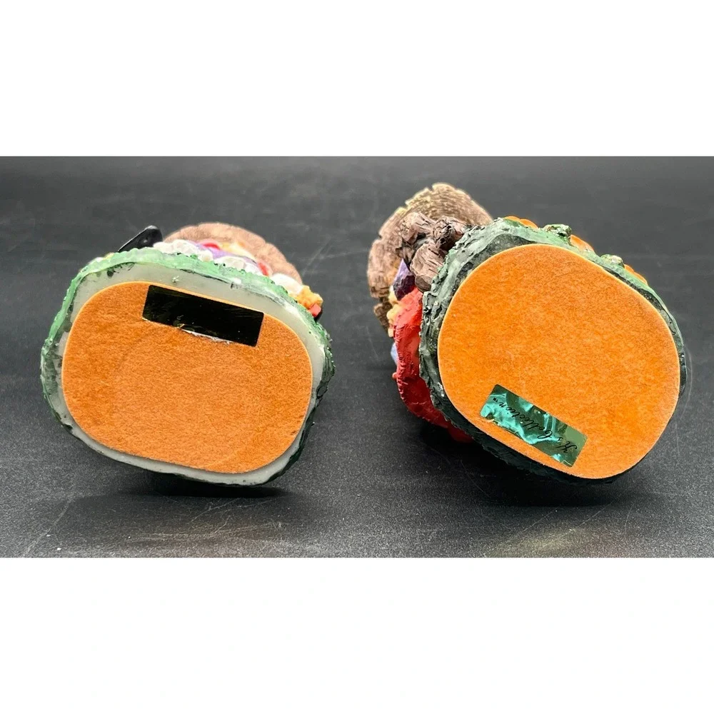 Set of 2 Fall Scarecrow Figurines Resin Harvest Decor Sunflowers Pumpkins 5
